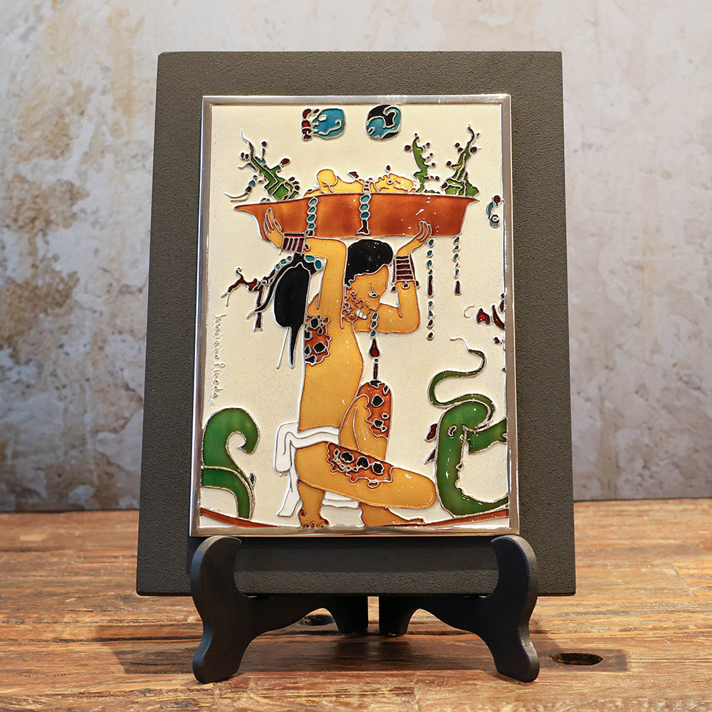 【 肉筆油彩画 額装 】 GALERIA DE PINTURA MEXICANA Recuerdo eterno” Óleo sobre panel 25x30cm En esta pieza intenté