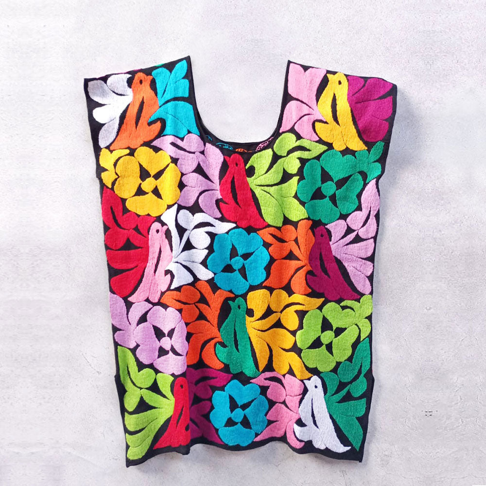 Blusa jalapa con flores bordadas – Tikal Artesanías Mexicanas