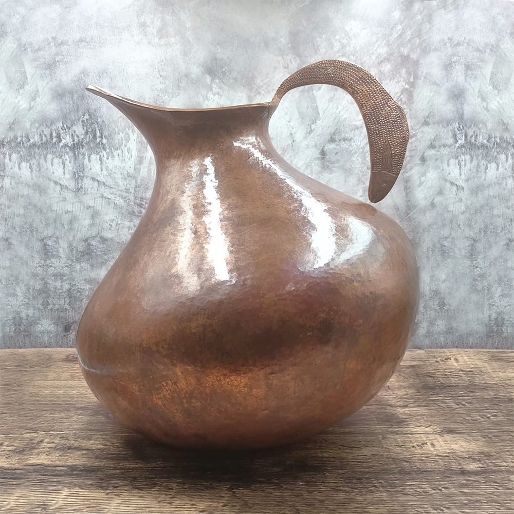 Copper fish handle jug