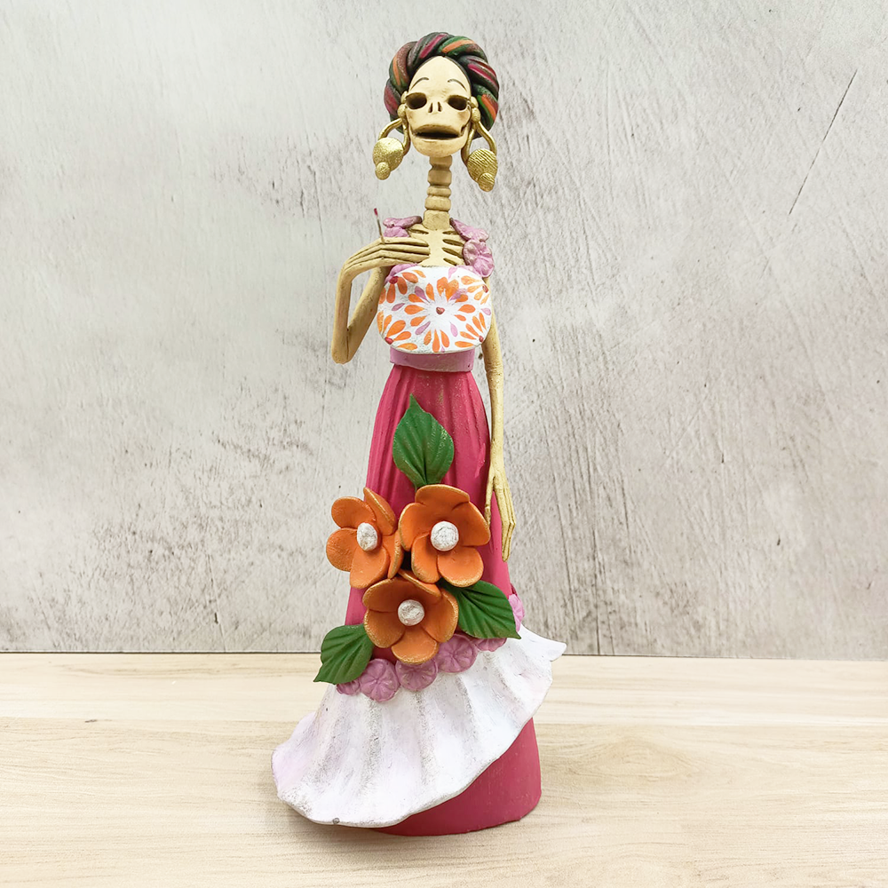 Catrina red dress with flowers