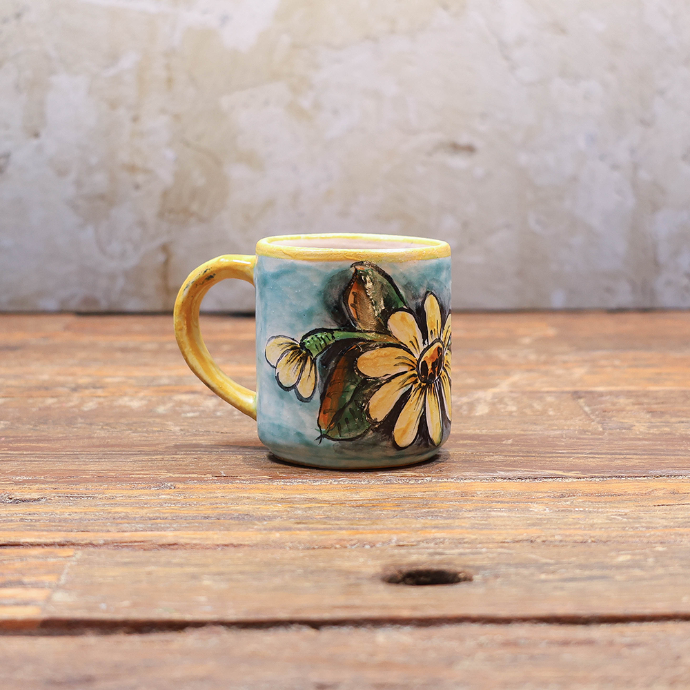 Hummingbird and flowers mug