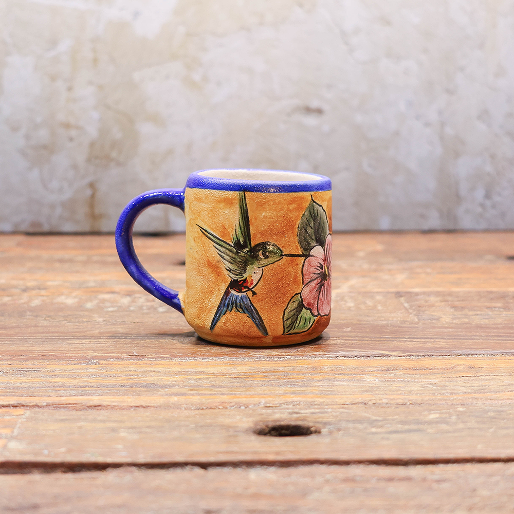 Hummingbird and flowers mug