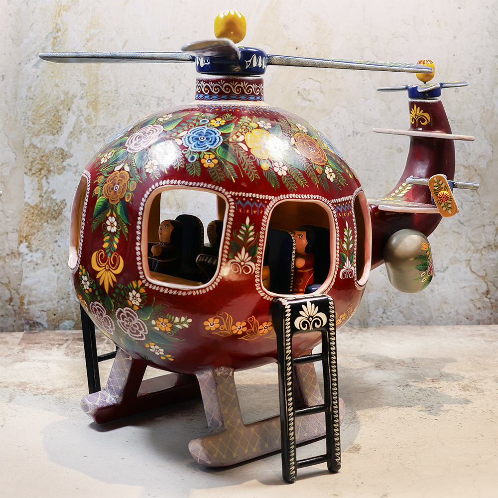 Red Gourd Helicopter Handmade Toy