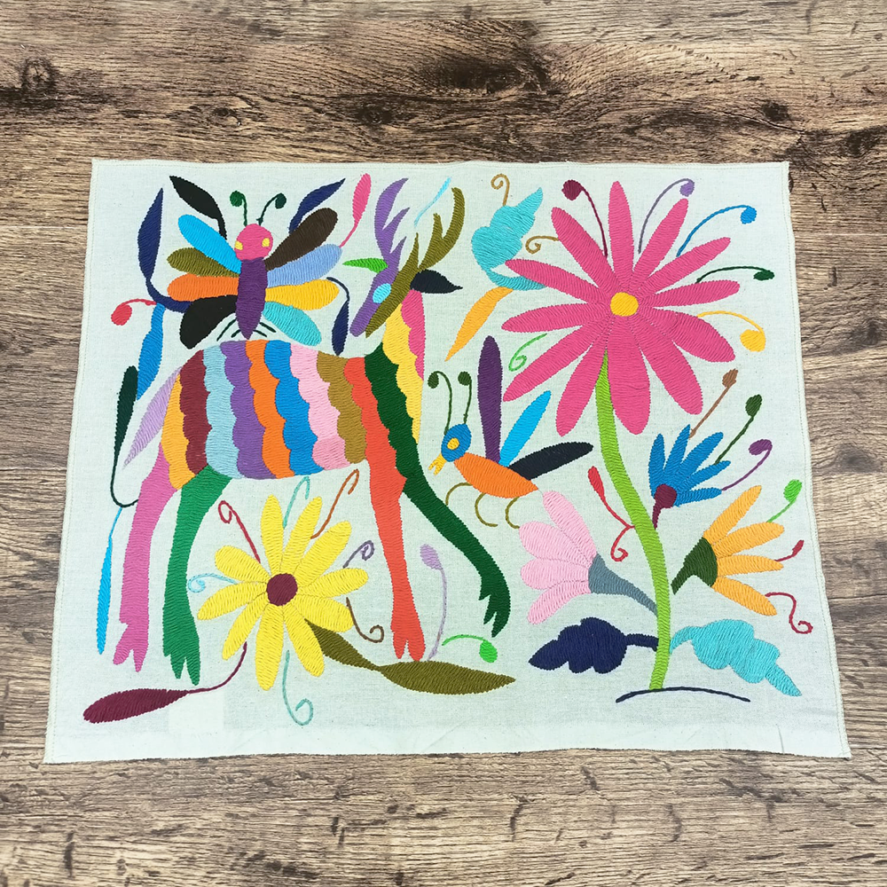 Set of 6 colorful Otomi placemats