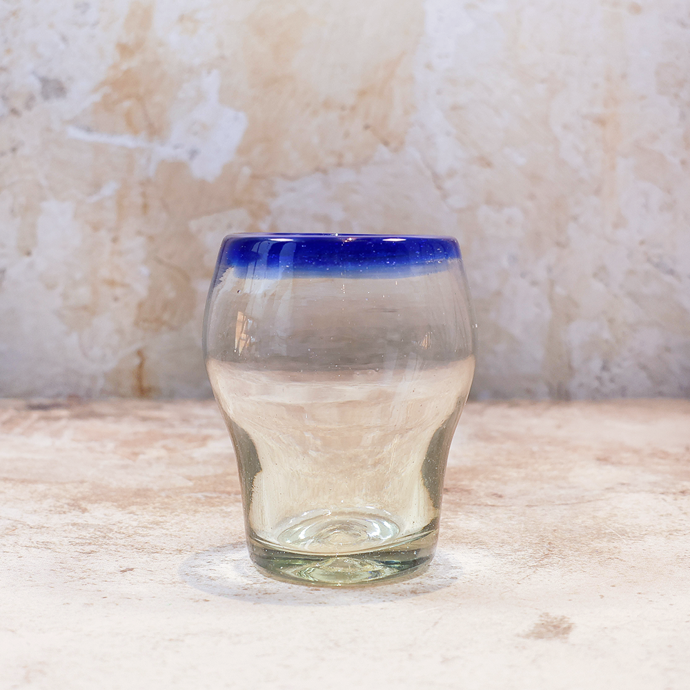 Curved glass with blue rim