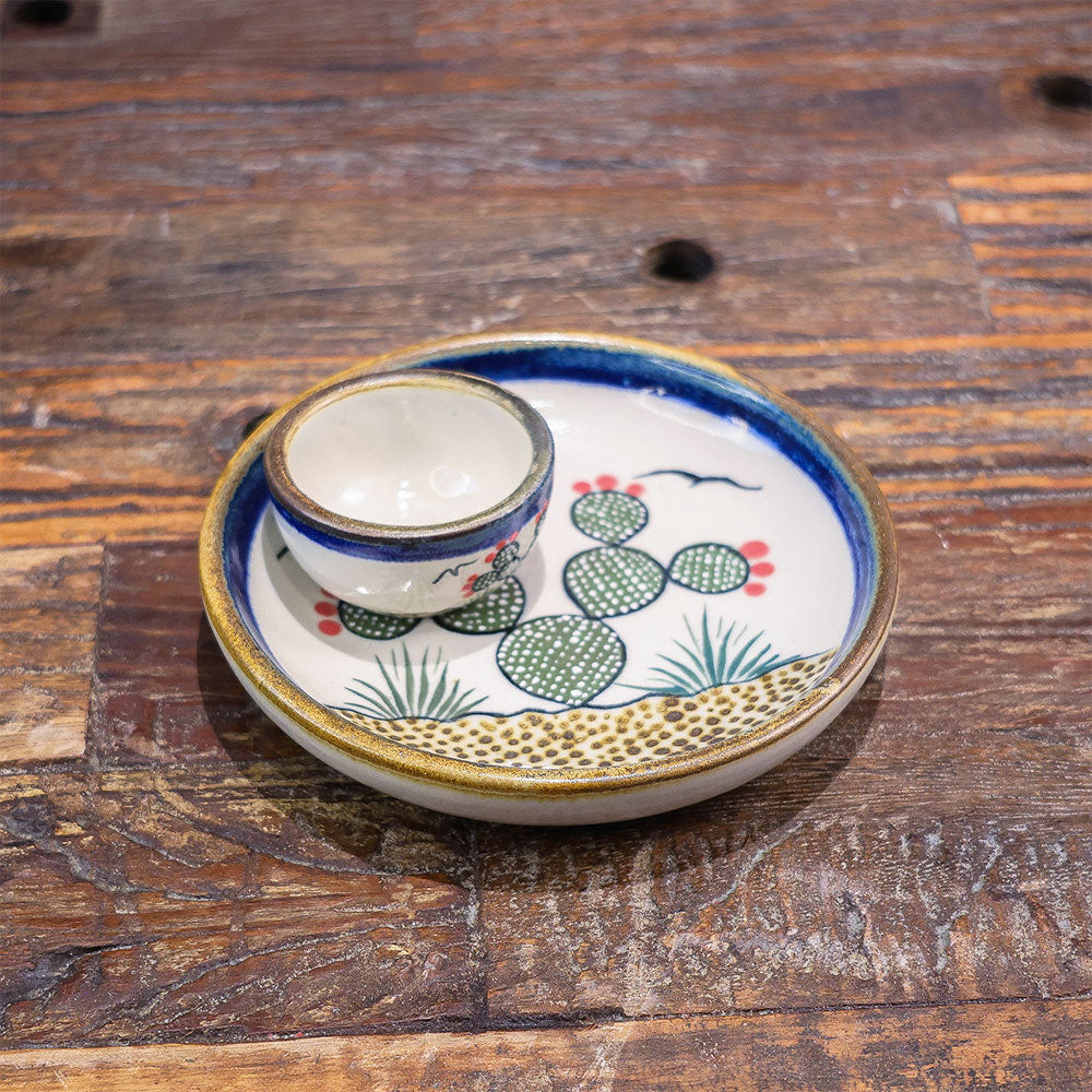 Set of plate and bowl, cactus design