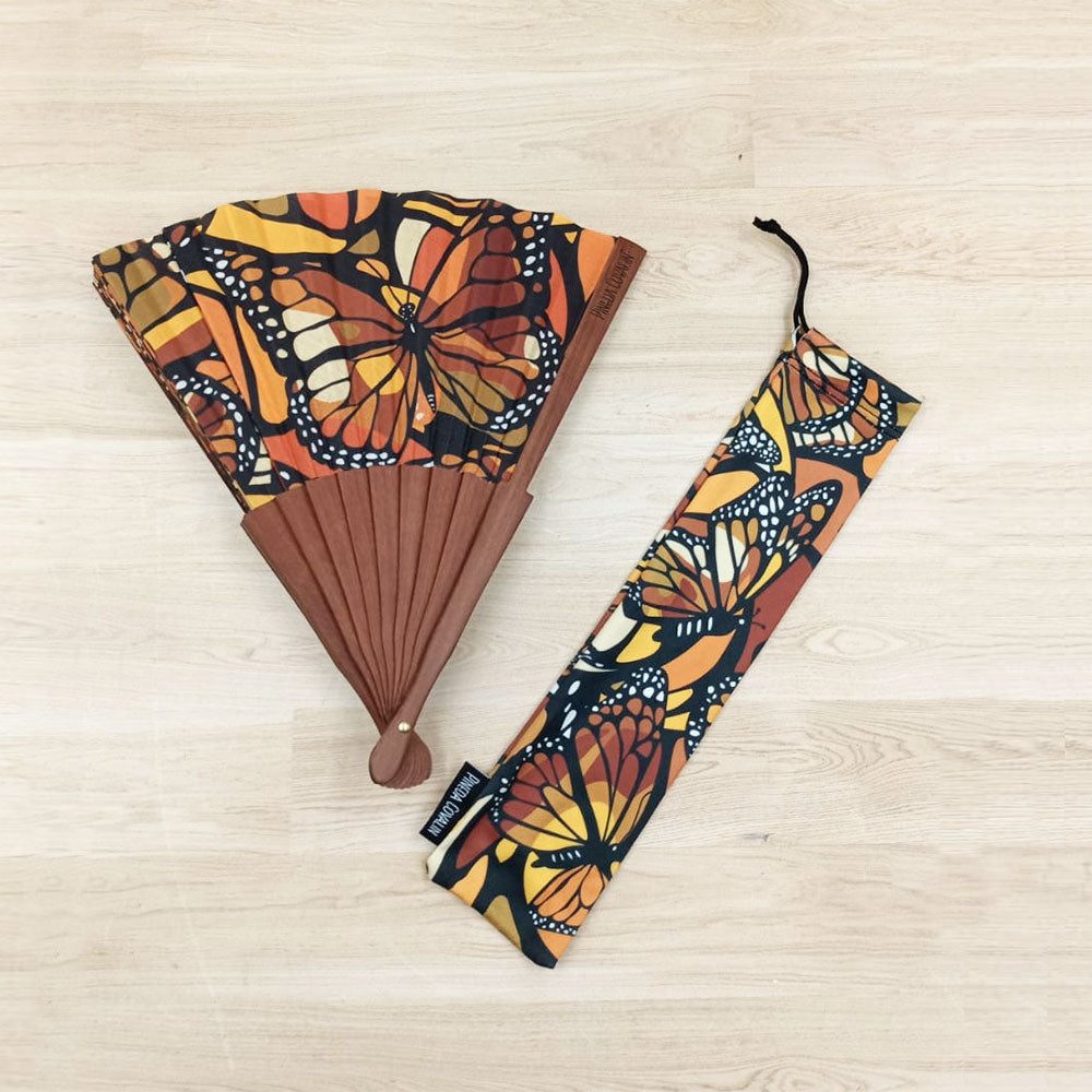 Butterfly print hand fan