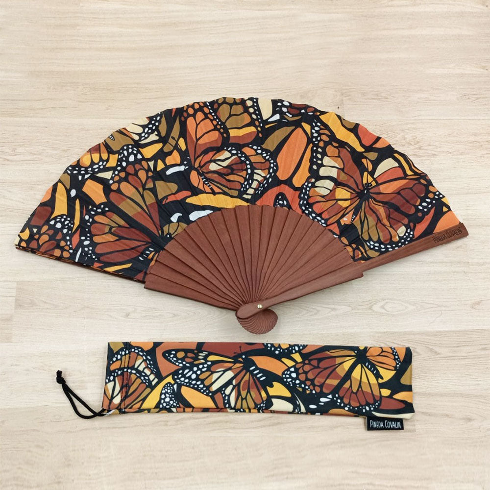 Butterfly print hand fan