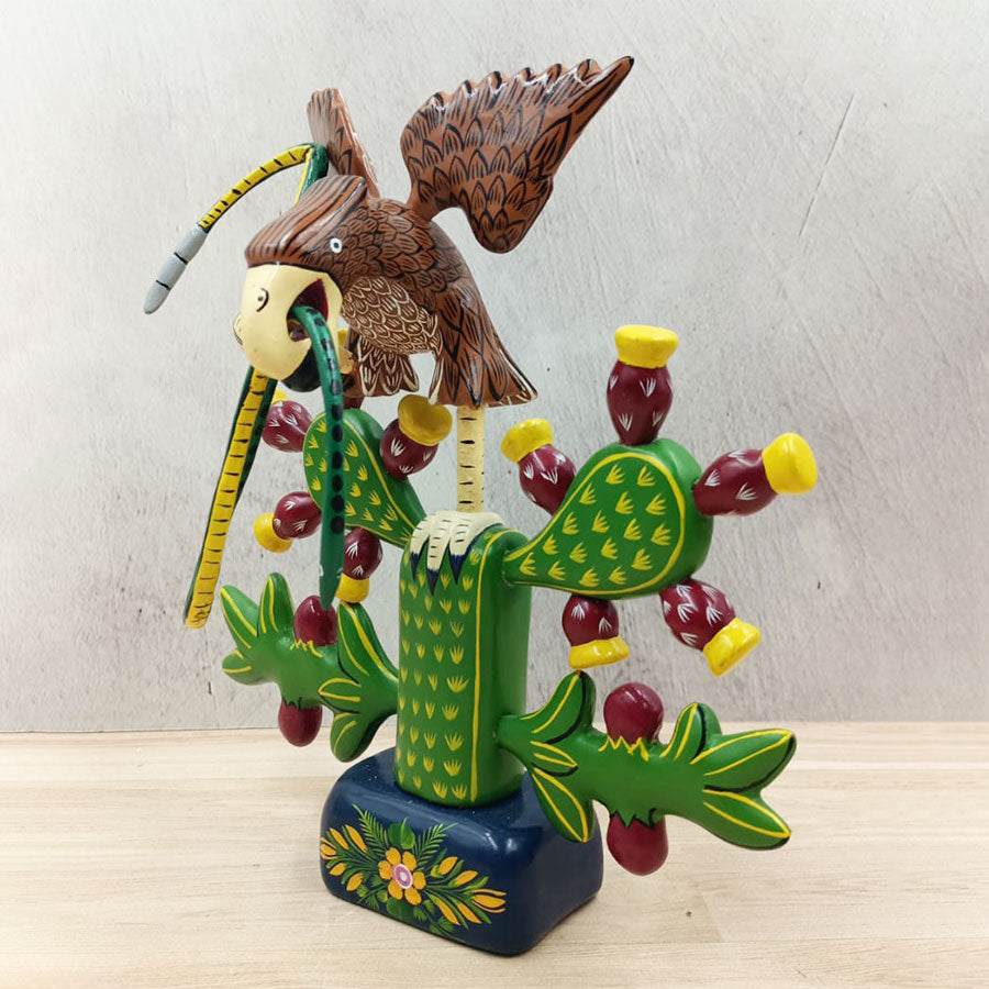 Eagle on prickly pear cactus