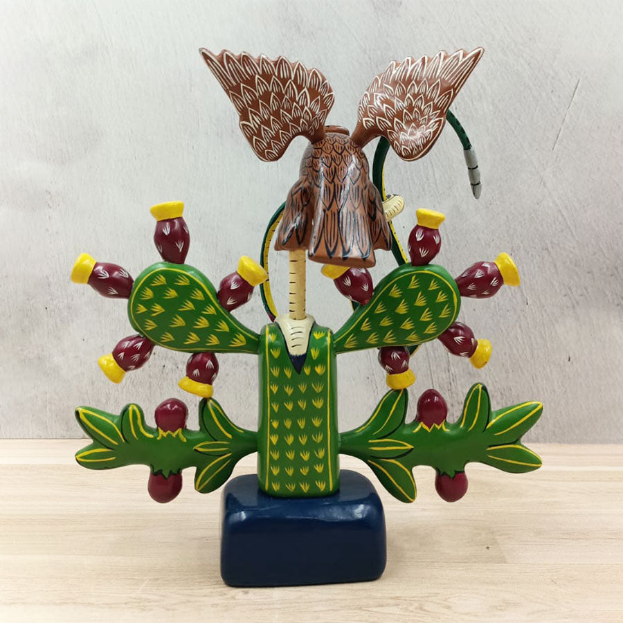 Eagle on prickly pear cactus
