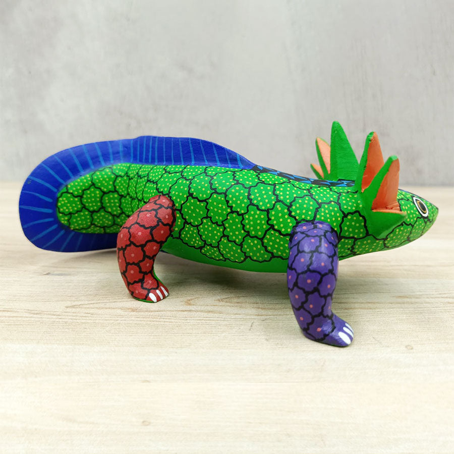 Green axolotl alebrije