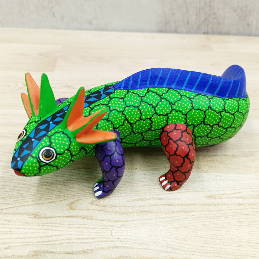 Green axolotl alebrije