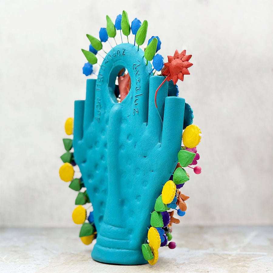 Árbol de la vida con alfarería mexicana