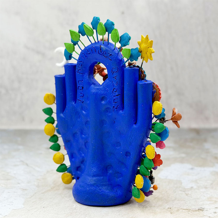 Árbol de la vida azul marino con máscaras mexicanas