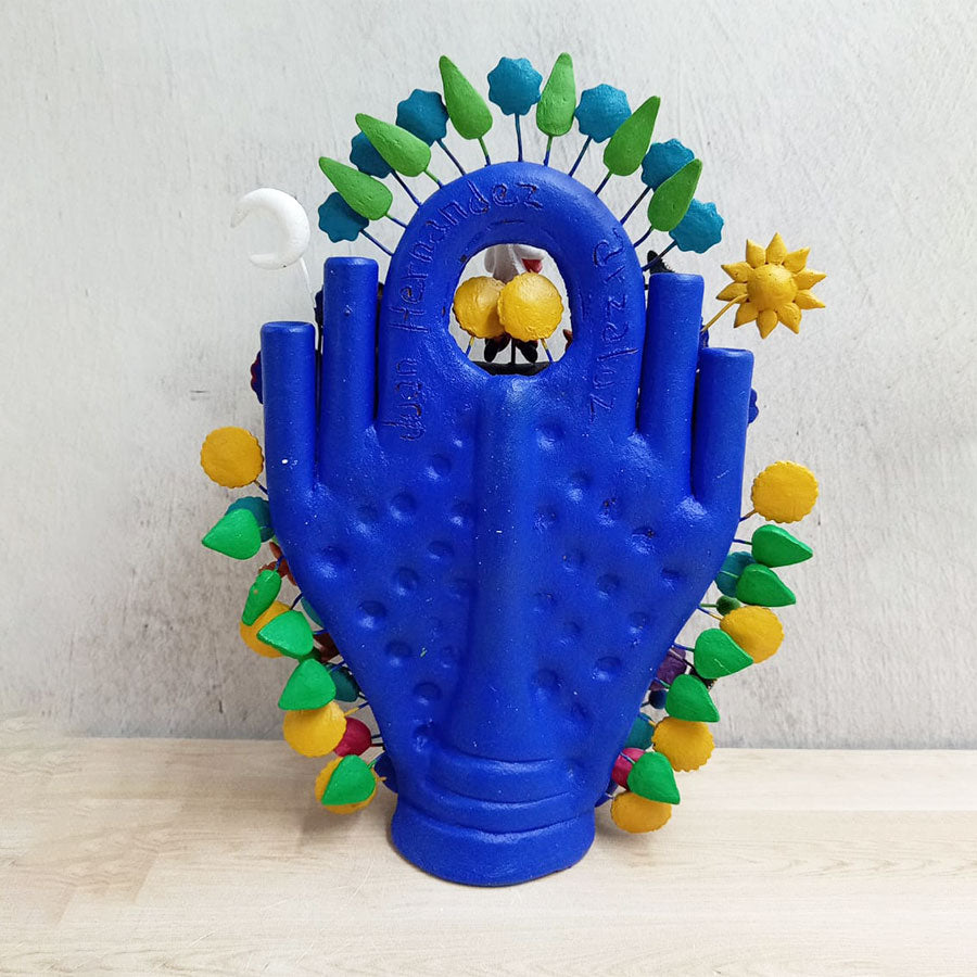 Blue tree of life with Papantla flyers