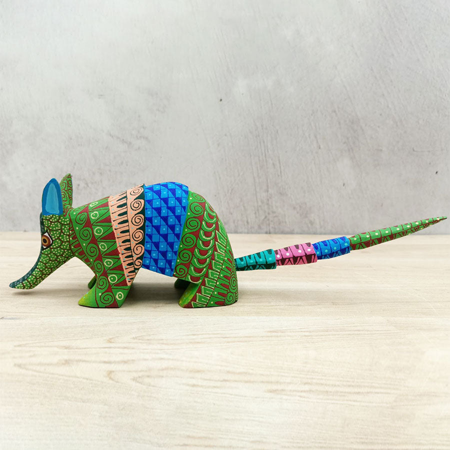Green armadillo alebrije