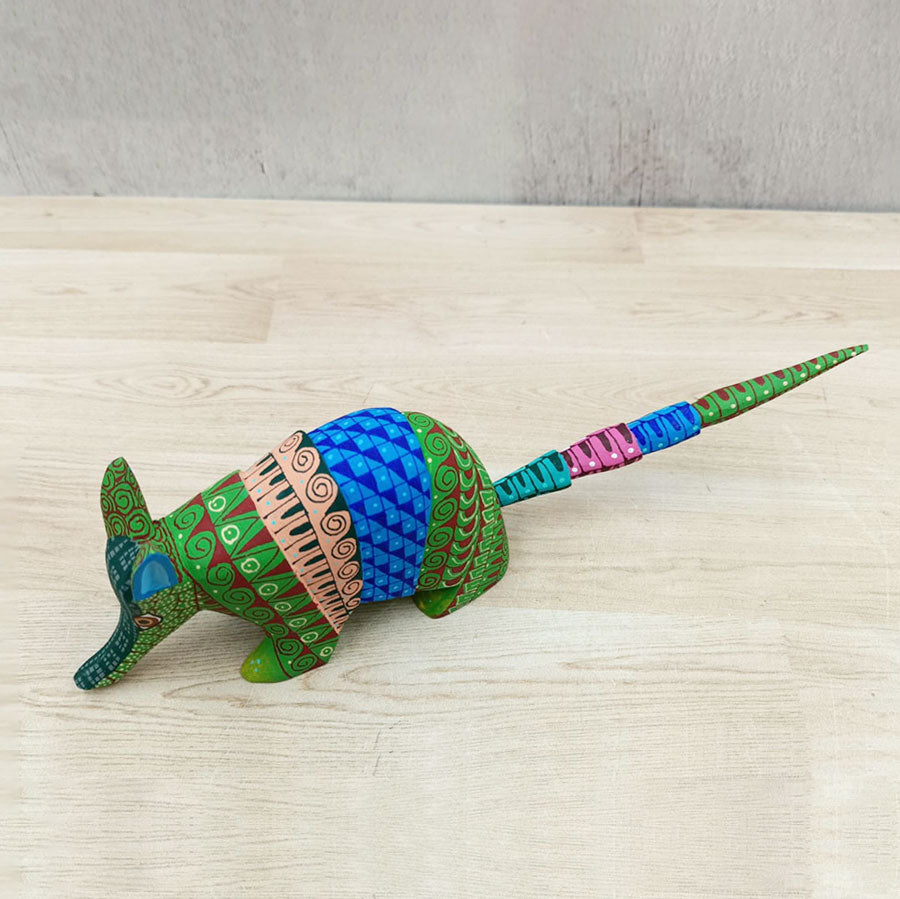 Green armadillo alebrije