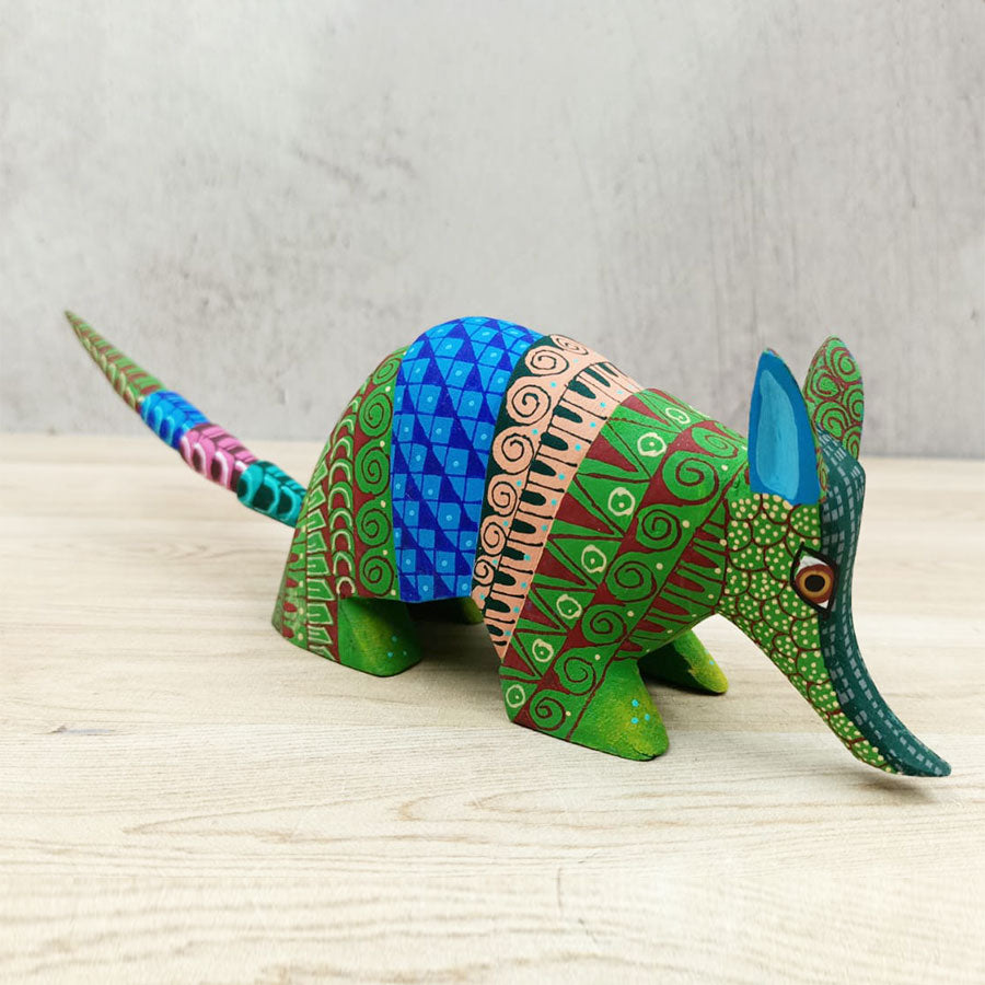 Green armadillo alebrije