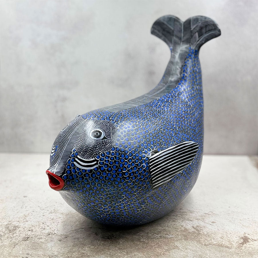 Decorated blue whale