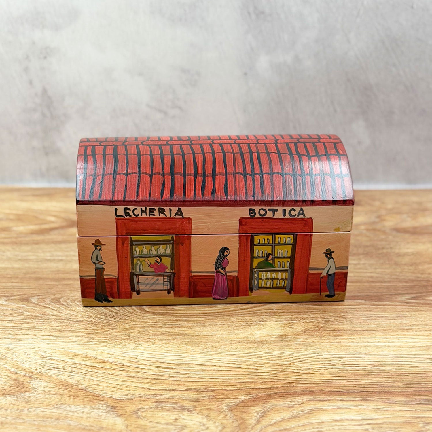 Large chest decorated with a little house design