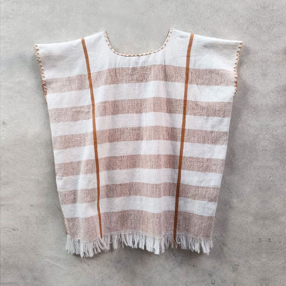 Brown striped knitted blouse