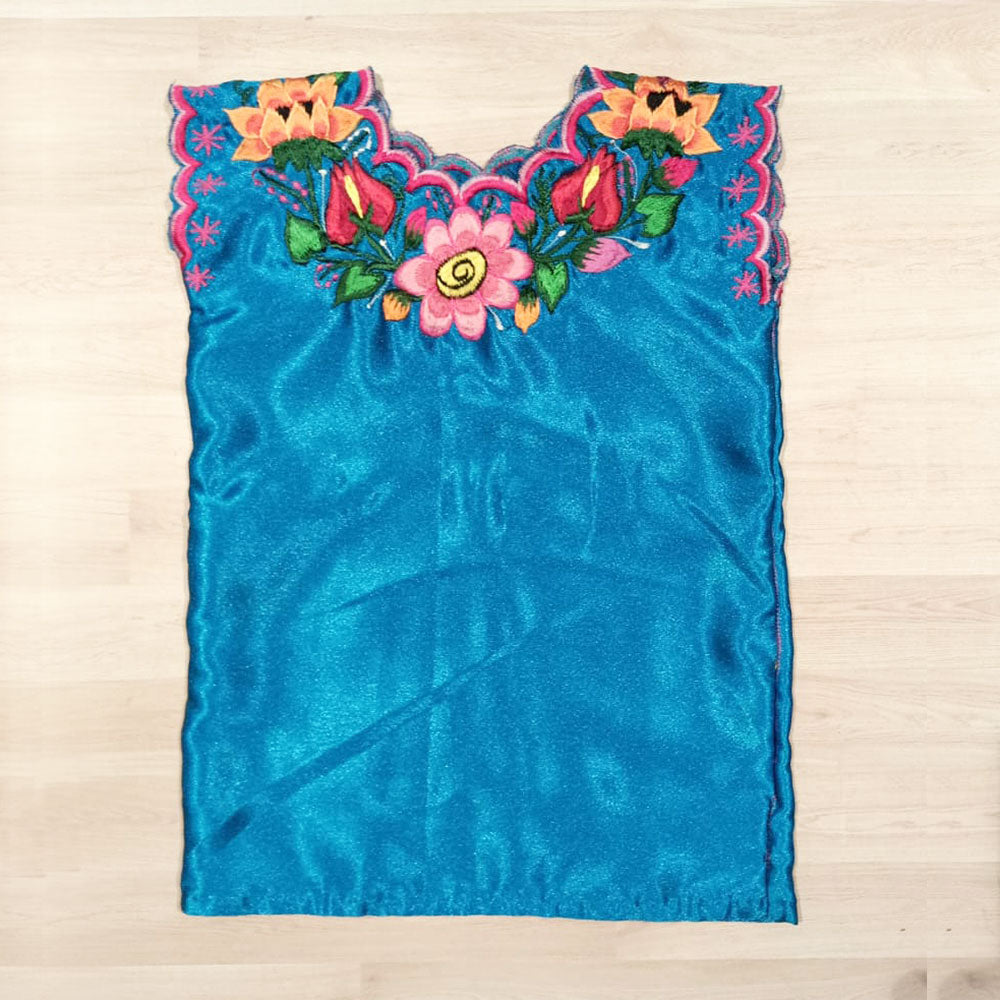 Blusa Zinacantán con flores para niña