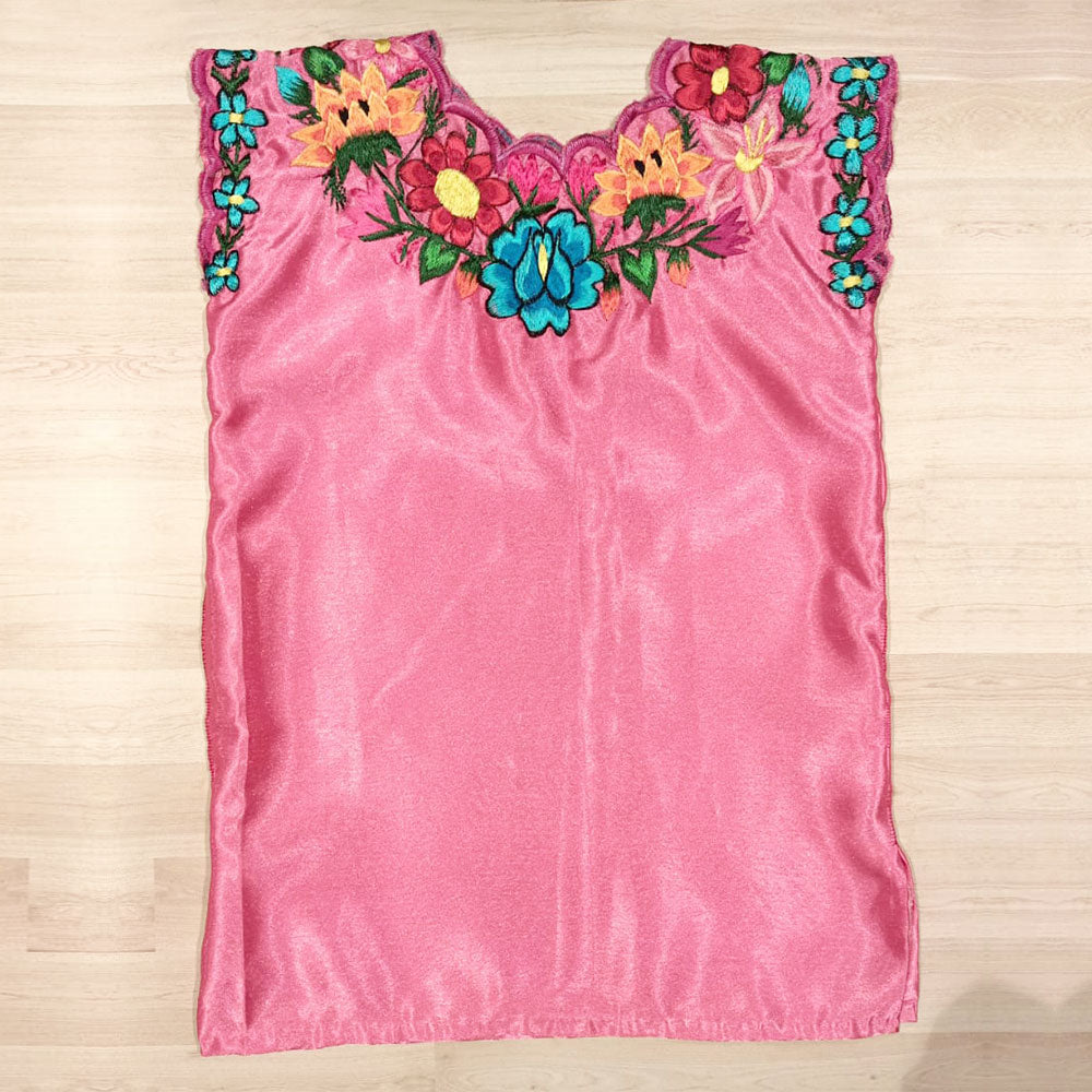 Blusa Zinacantán con flores para niña