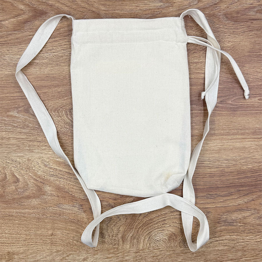 Bolsa beige de manta con bordado otomí de colores