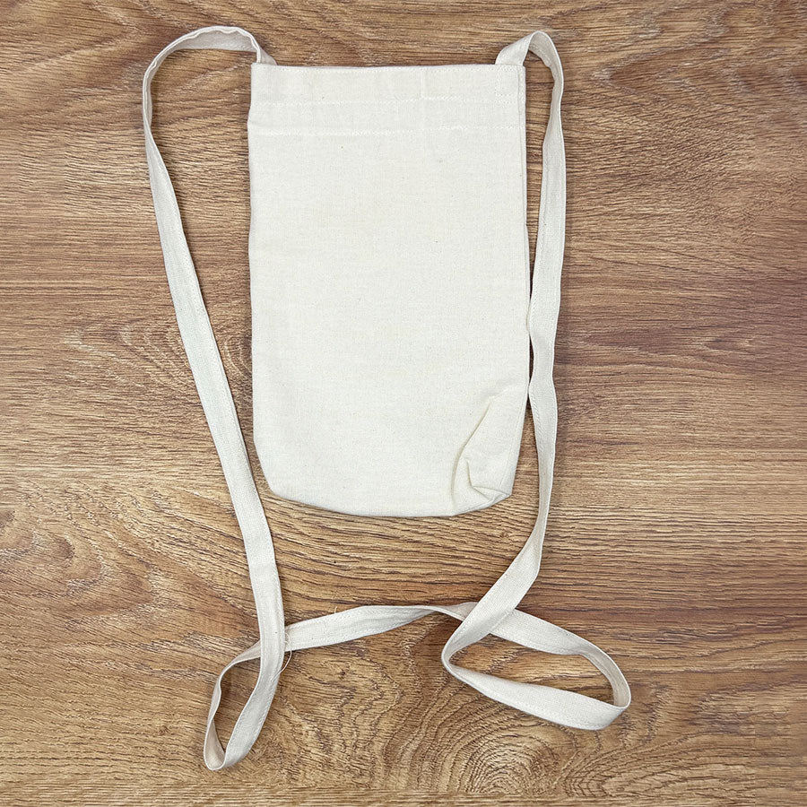 Beige fabric bag with colorful Otomi embroidery