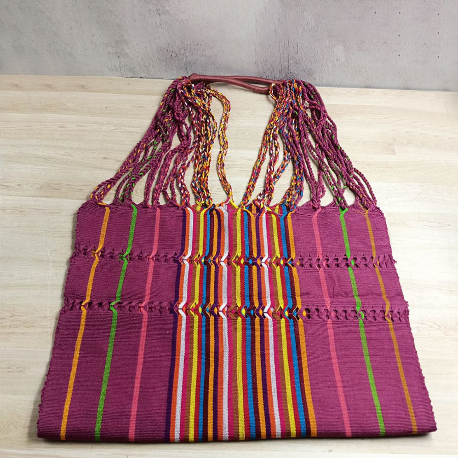 Bolsa a rayas de telar