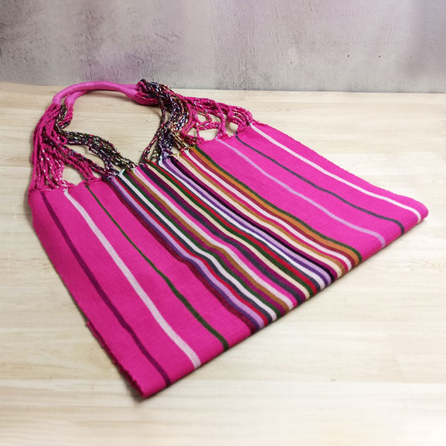 Bolsa a rayas de telar