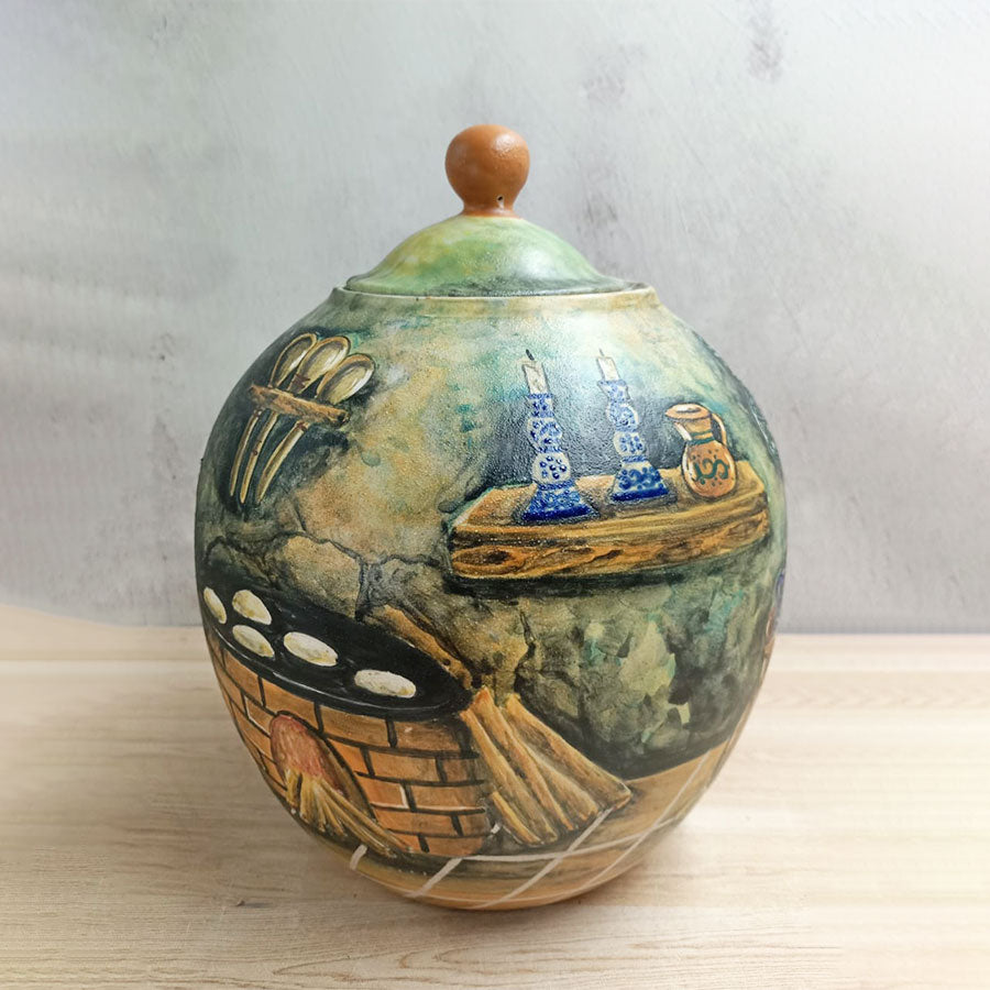 Bombonera larga con cocina mexicana verde chica