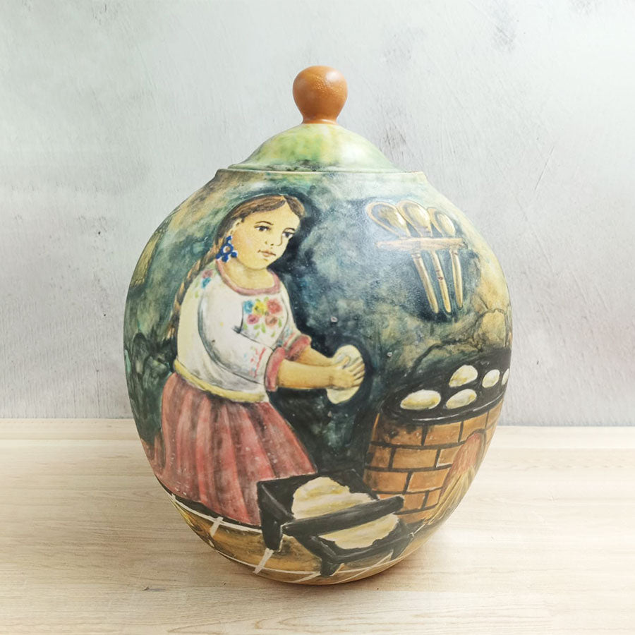 Bombonera larga con cocina mexicana verde chica