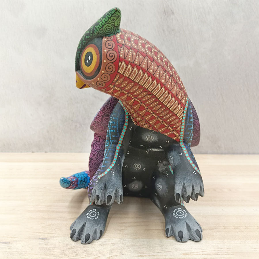 Alebrije owl fusion with armadillo