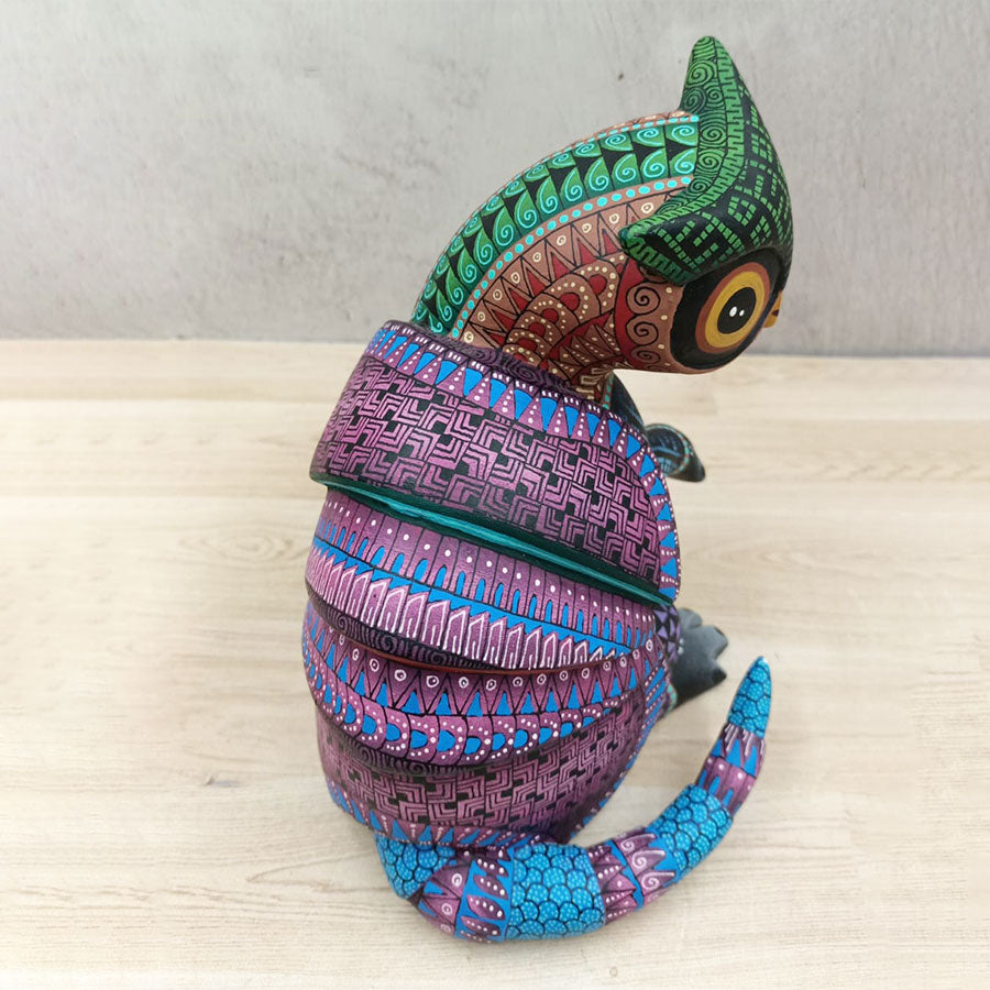 Alebrije owl fusion with armadillo