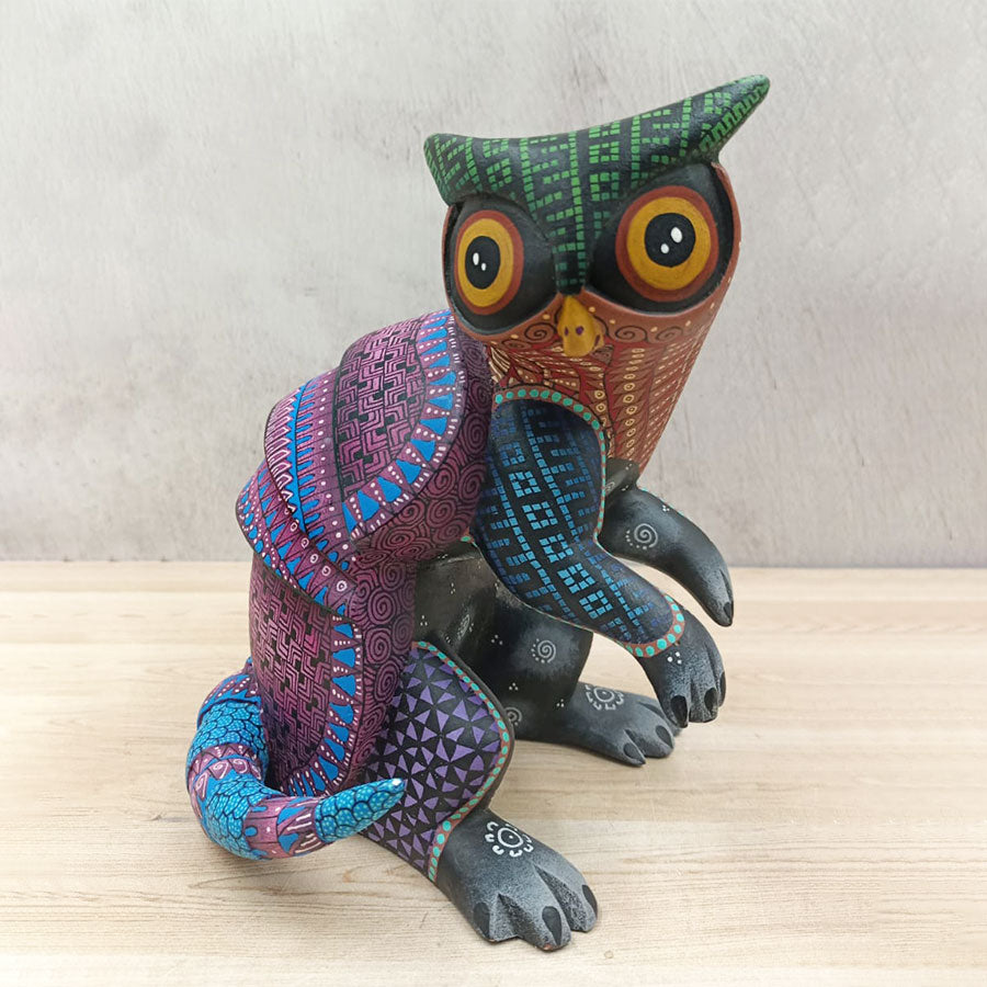 Alebrije owl fusion with armadillo