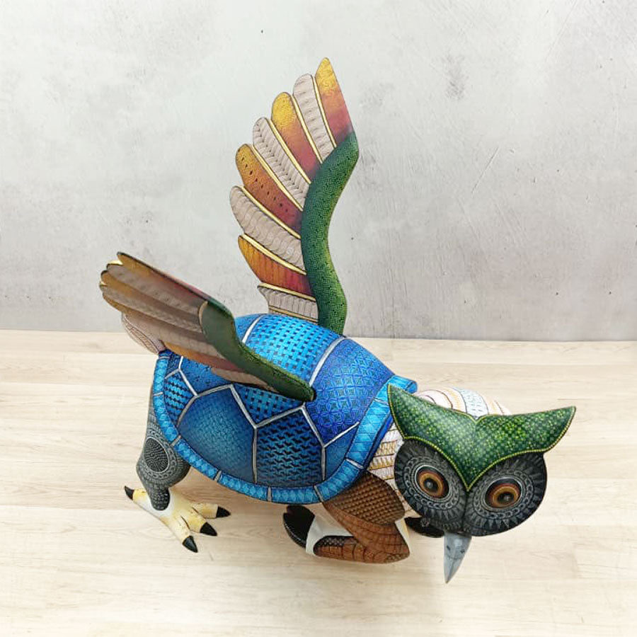 Alebrije owl fusion with turtle