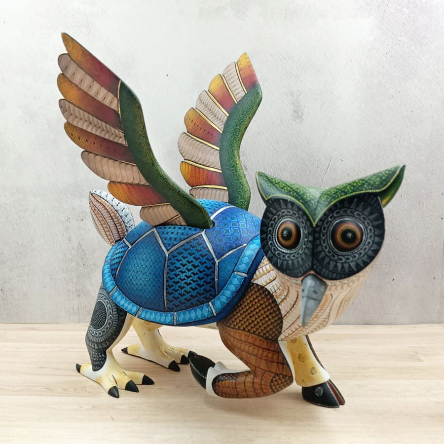 Fusión alebrije búho con tortuga