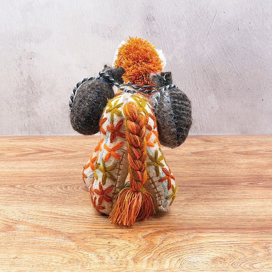 Little brown donkey animal