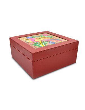 Caja para té roja amate