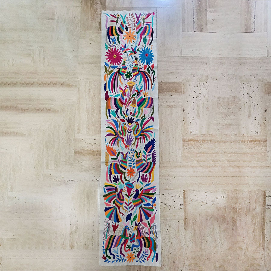 Otomi style embroidered runner