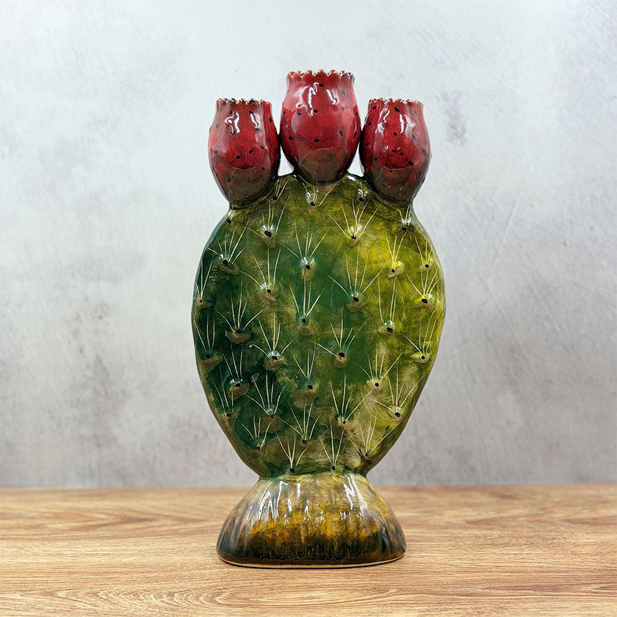Prickly pear pad candlestick