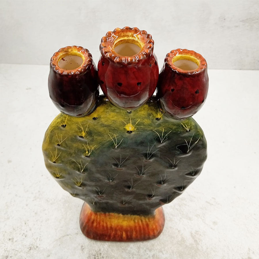 Candelabra with a vertical prickly pear pad design