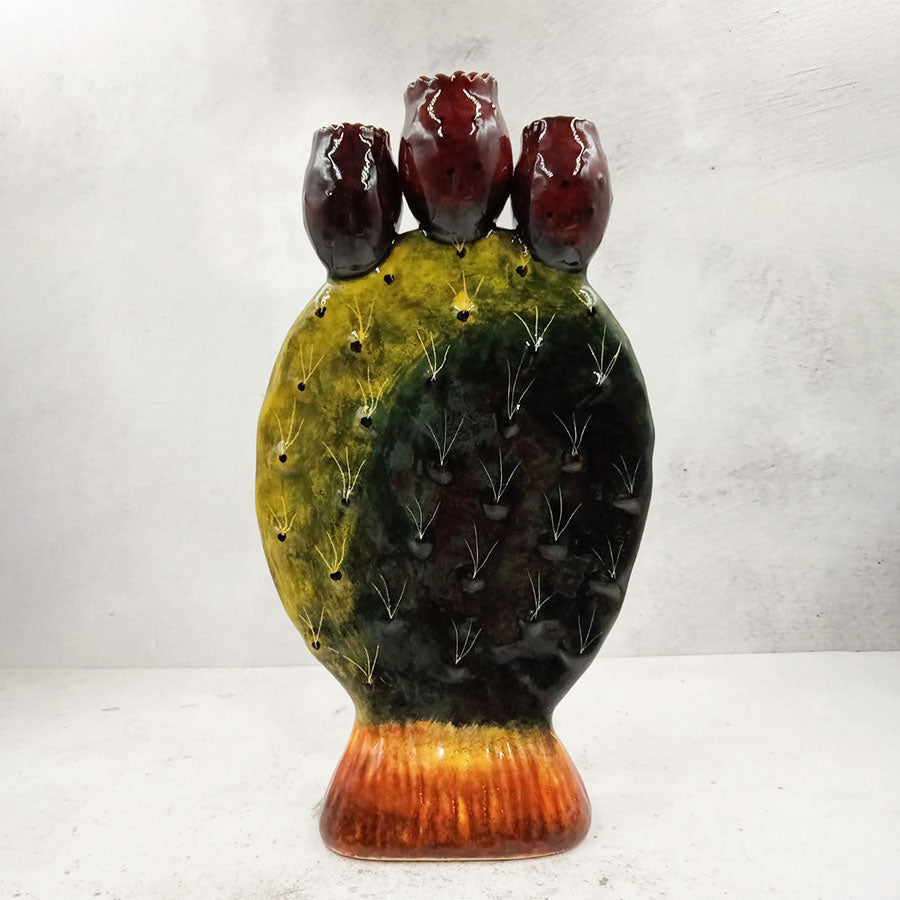 Candelabra with a vertical prickly pear pad design