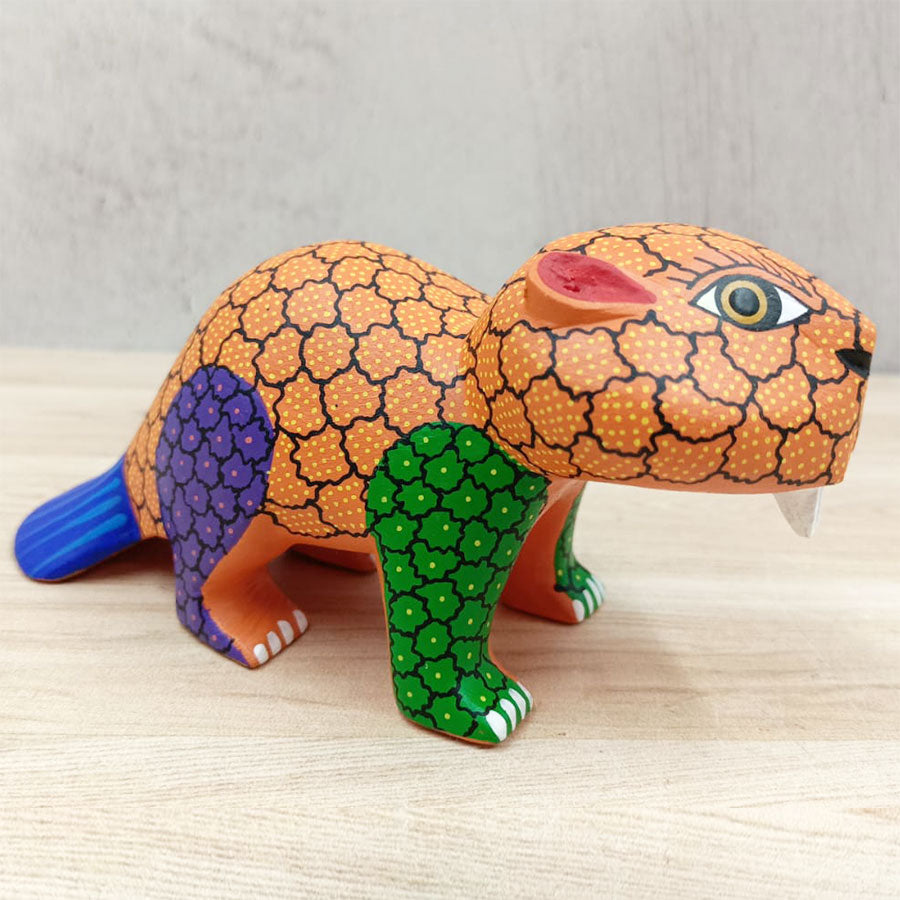 Orange beaver alebrije