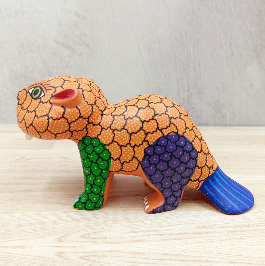 Orange beaver alebrije