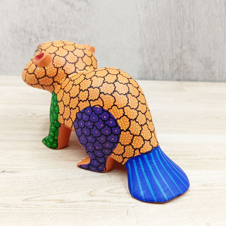 Orange beaver alebrije