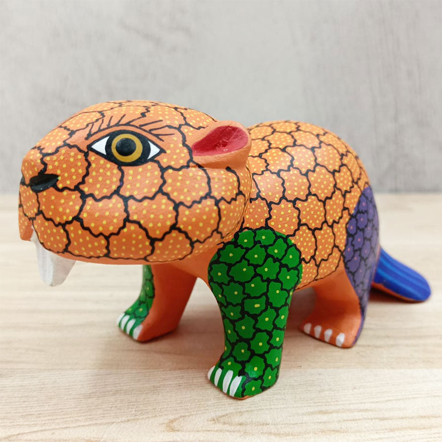 Orange beaver alebrije