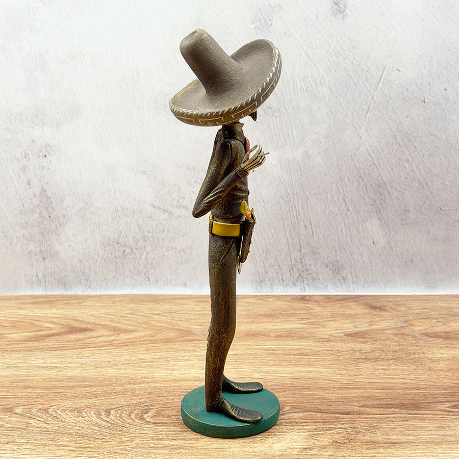 Catrín in a brown revolutionary suit