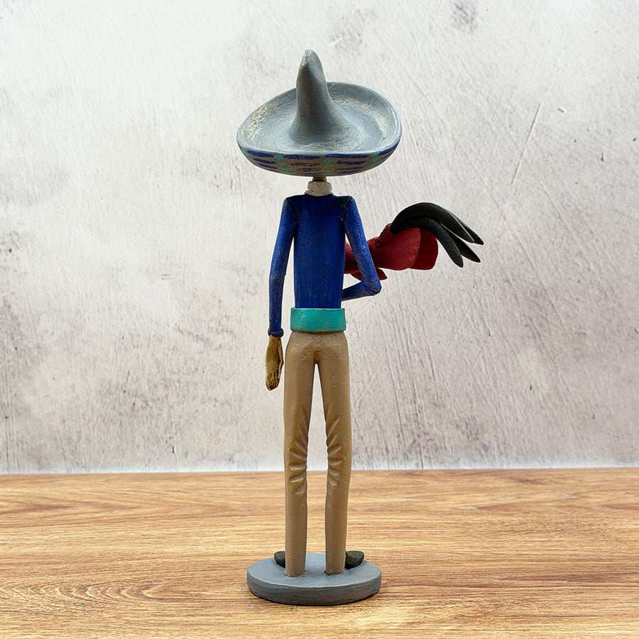 Blue and brown cockfighting catrín